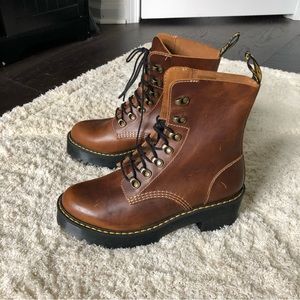 Leona Brown Vintage Lace Up Combat Doc Martens